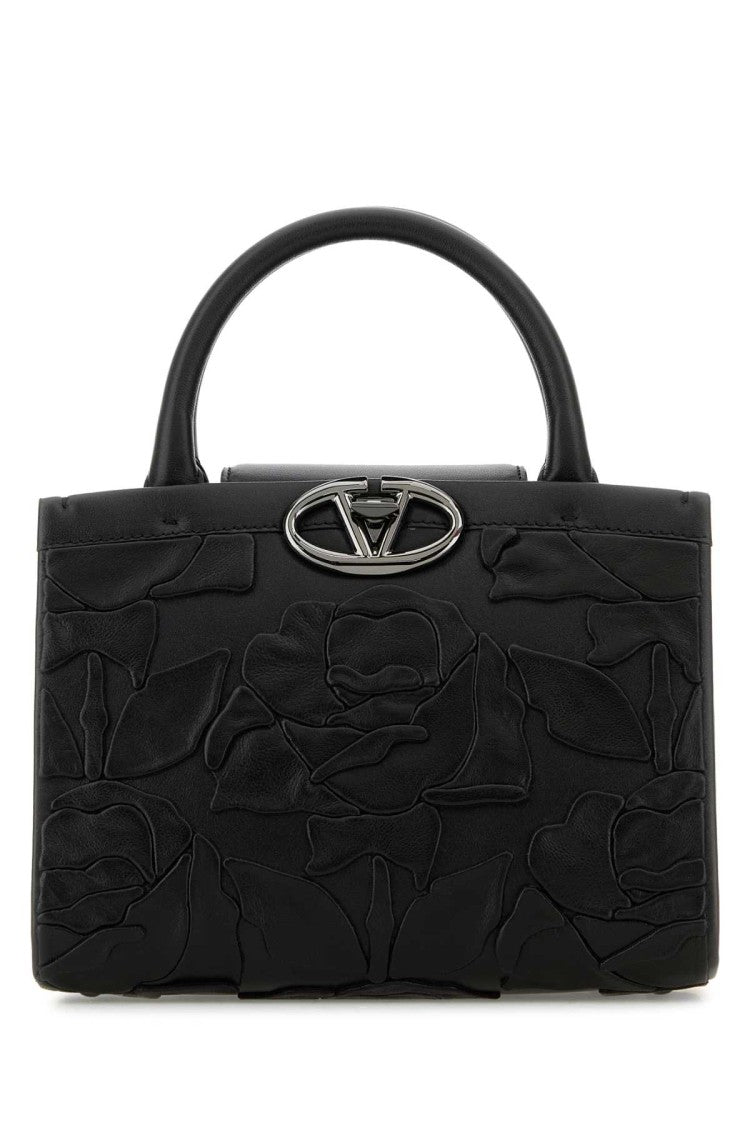 Valentino Garavani Black Leather Vlogo Handbag
