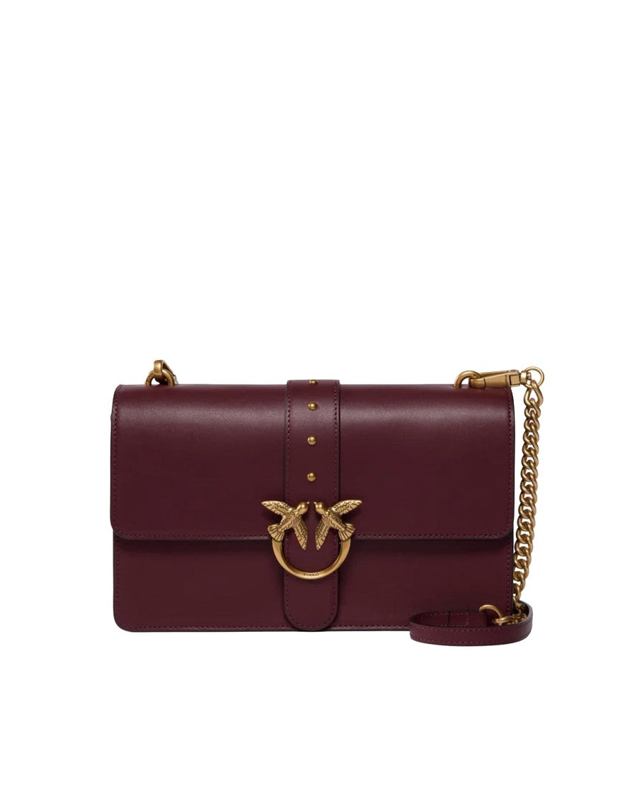Pinko Deep Red Love Bag One Medium Leather Shoulder Bag
