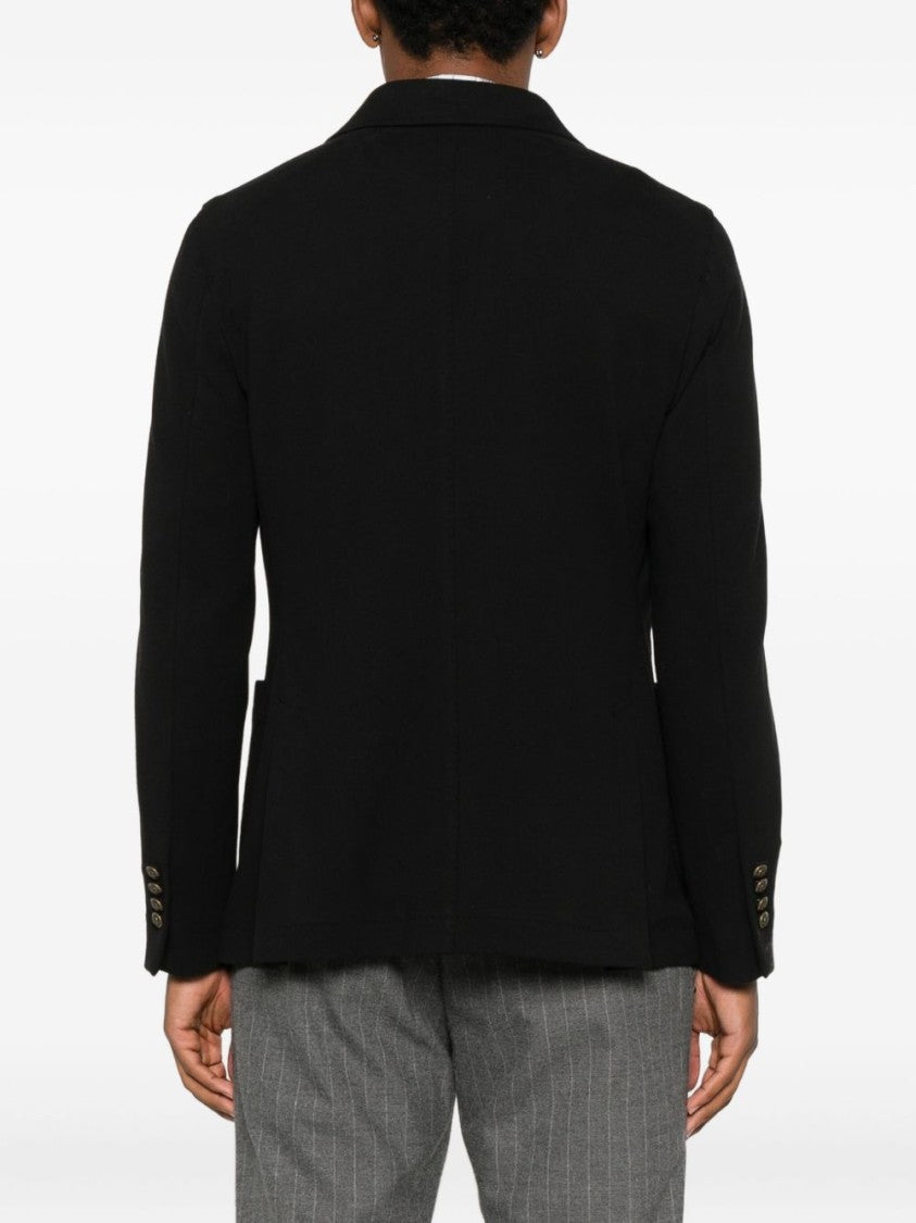 Circolo 1901 Black Double-Breasted Jacket With Structured Silhouette And Metallic Buttons