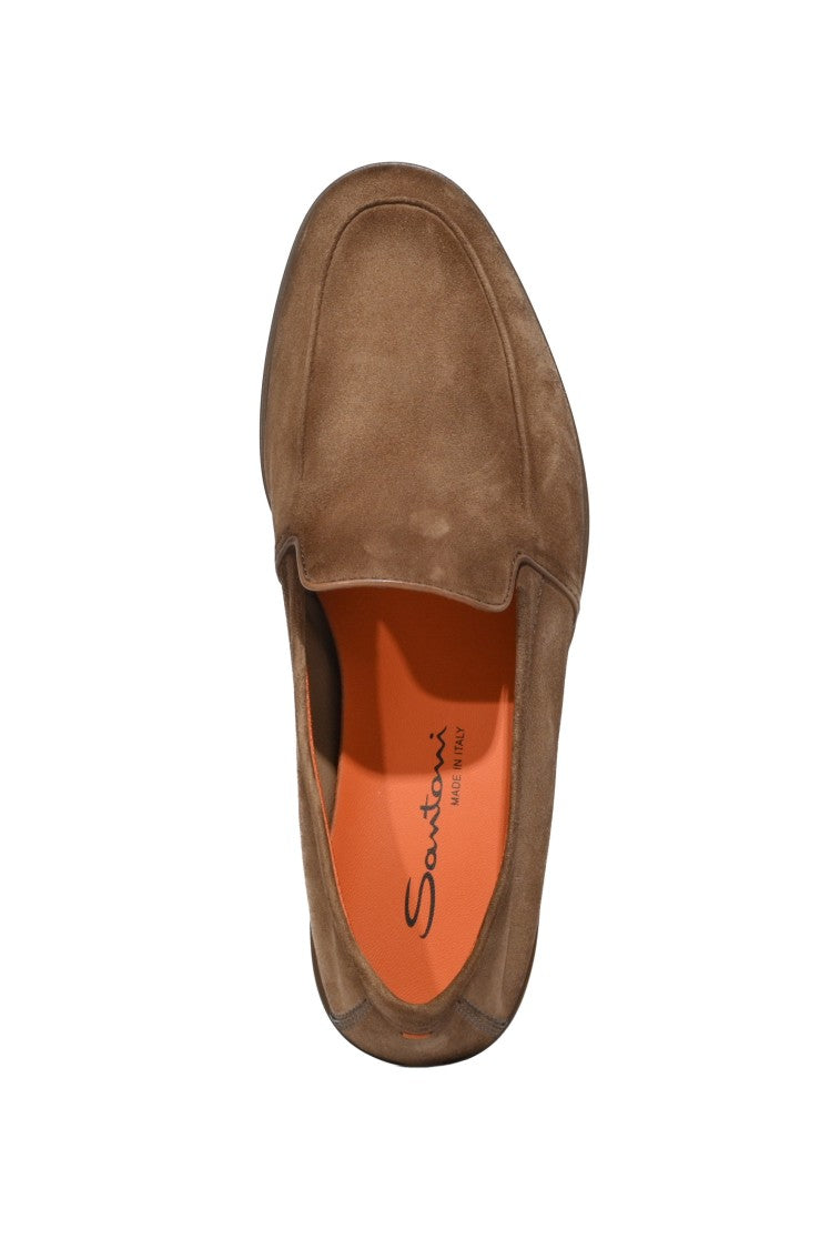 Santoni Suede Tonal Sole Loafers