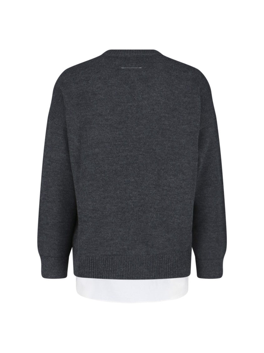 Mm6 By Maison Margiela Logo Sweater – Grey