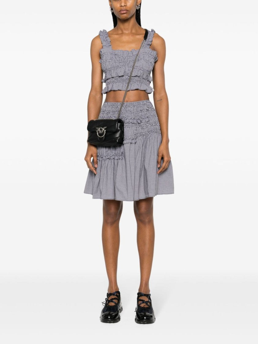 Pinko Black Quilted Silver Bird Chain Bag