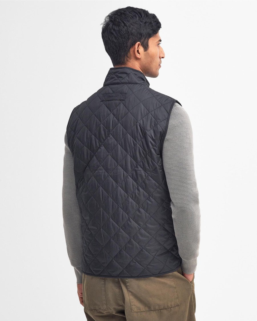 Barbour Navy Diamond-Quilted Vest