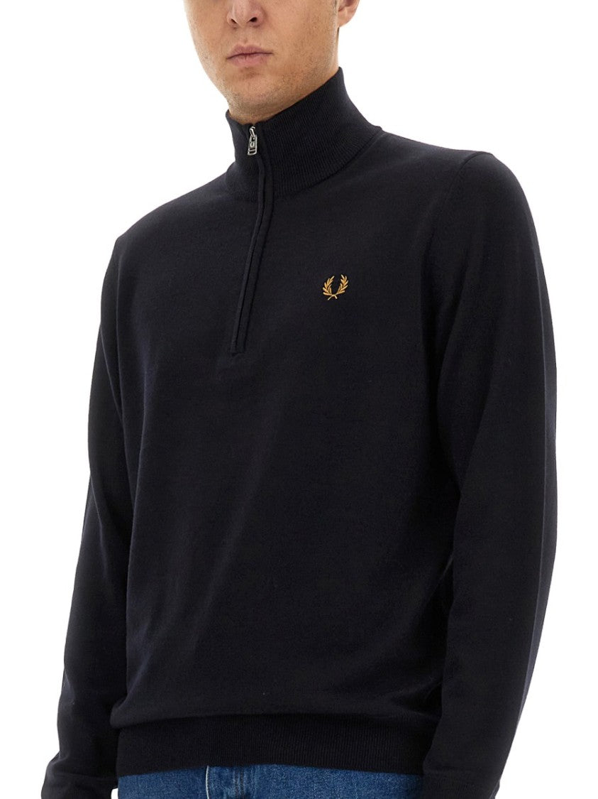 Fred Perry High-Collar Jersey With Quarter Zip