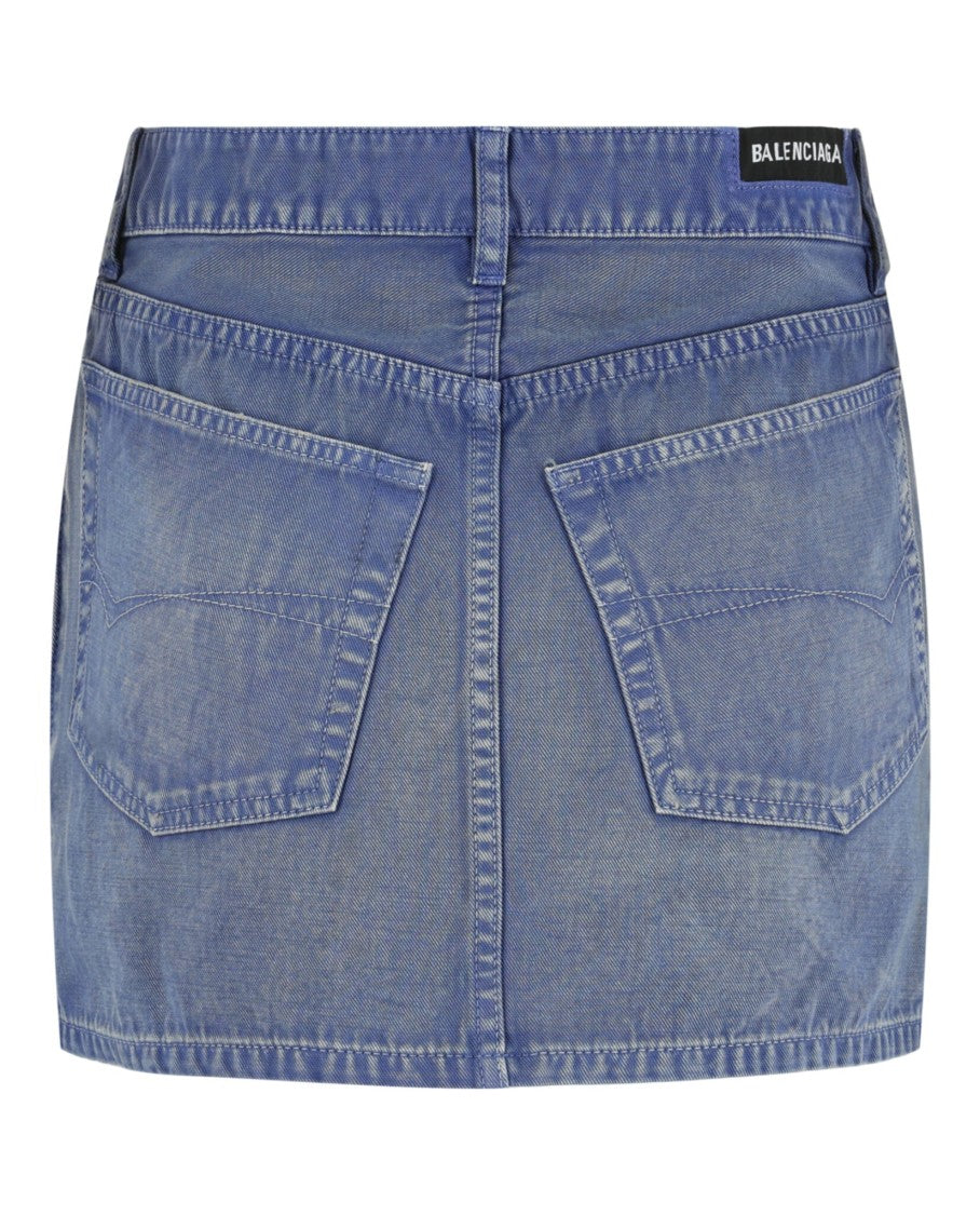 Balenciaga Low-Rise Denim Mini Skirt
