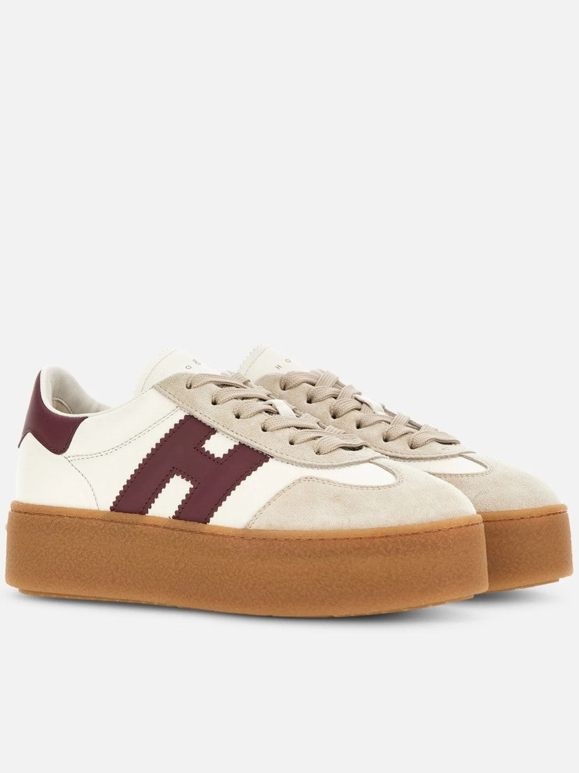 Hogan Cream Beige Suede H-Logo Sneakers