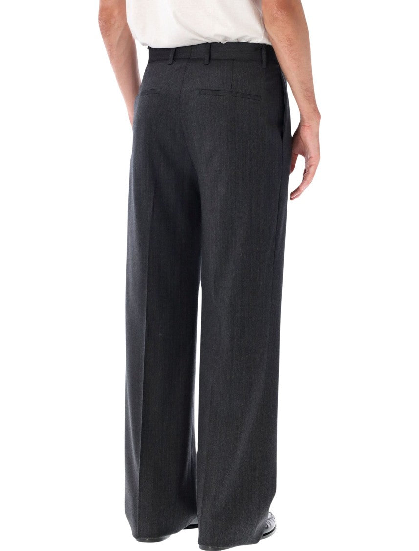 Lardini Migio High-Waist Pleated Wide-Leg Trousers