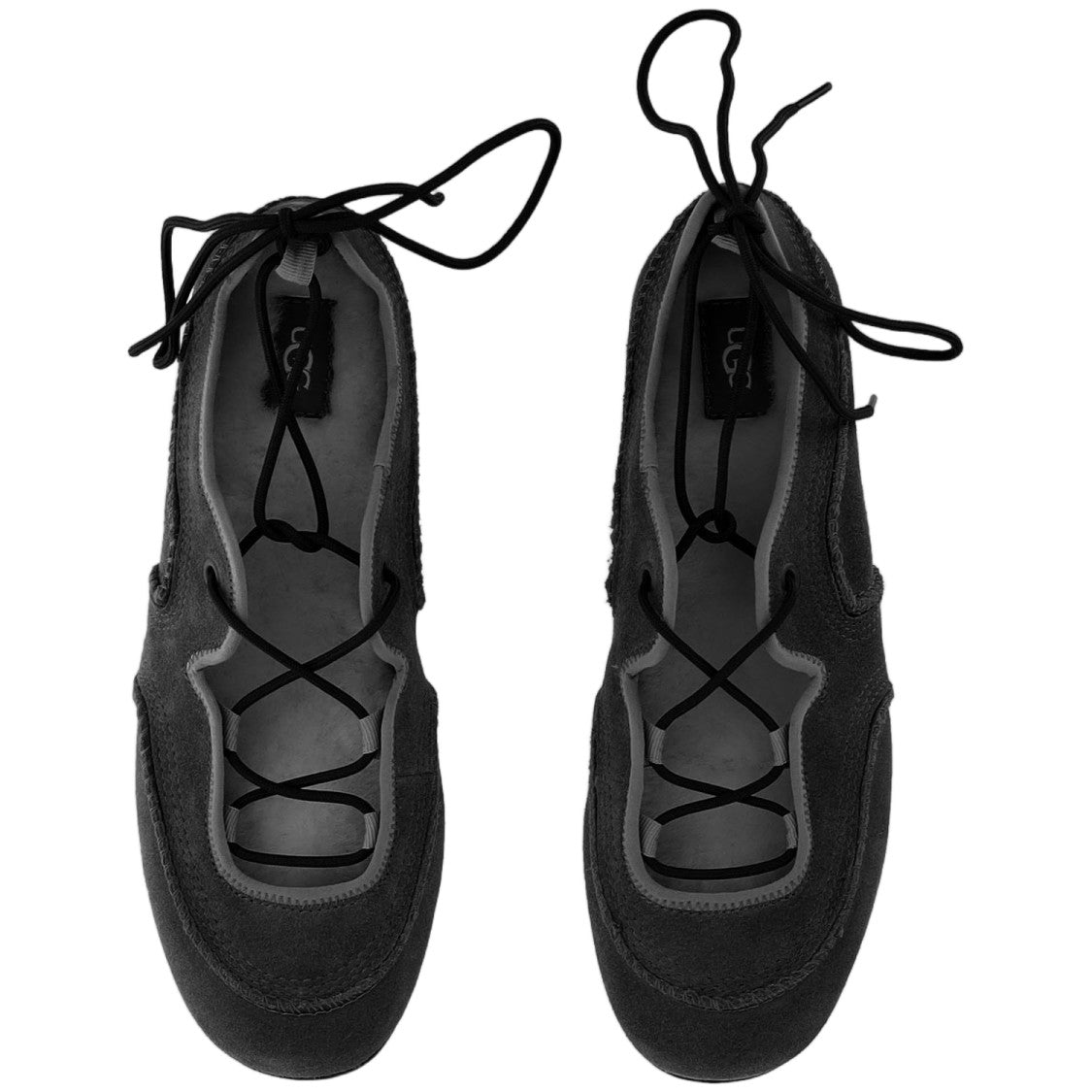 Ugg Black Quill Lace-Up Back Suede Sneakers