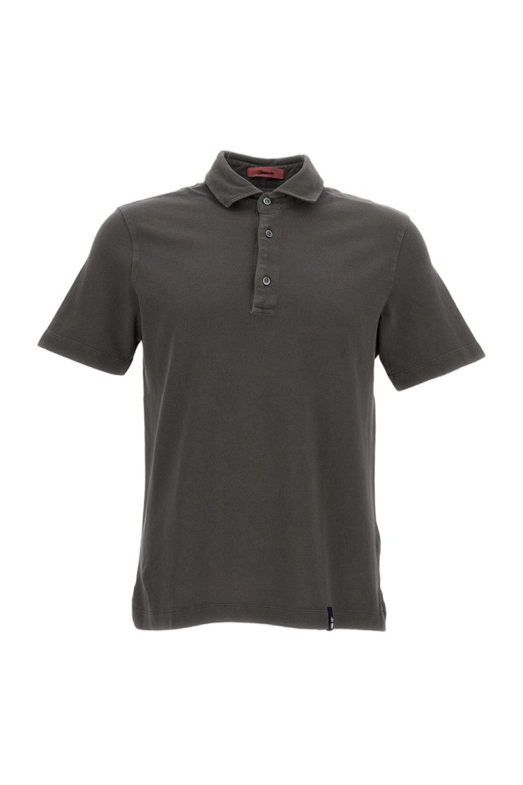 Drumohr Sophisticated Grey Polo Shirt With Classic Collar