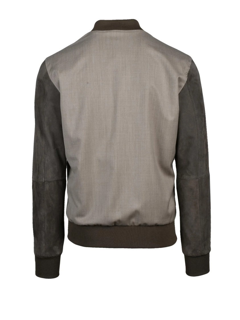 Les Malia Couture Structured Wool And Faux Leather Casual Jacket