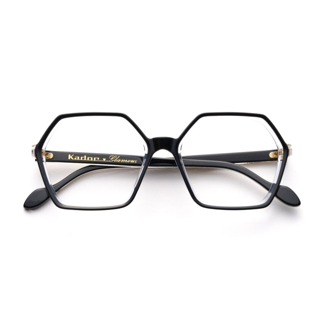 Kador Exagon Glamour Hexagonal Black Frame Eyeglasses