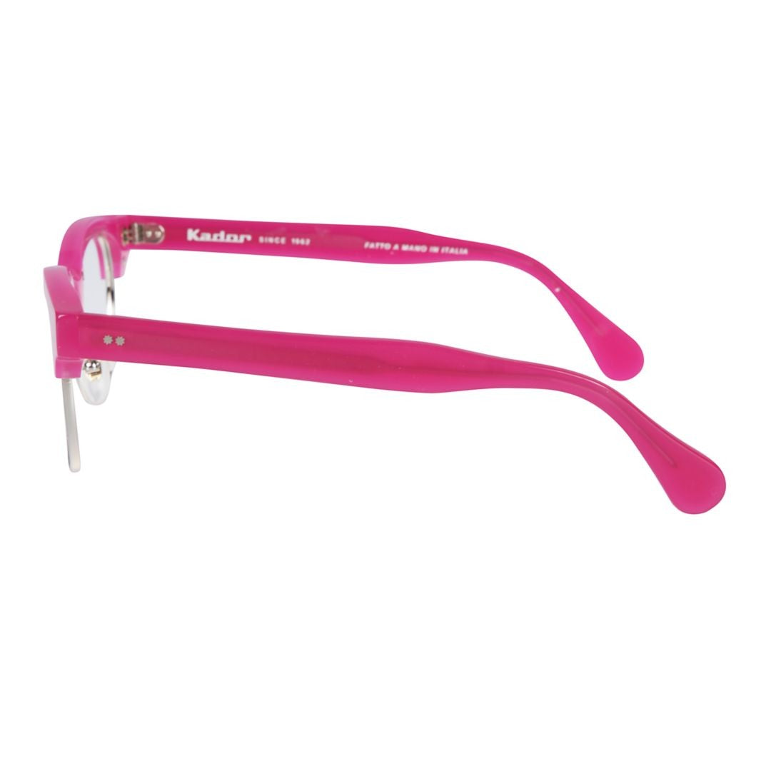 Kador Silver Woody Cm Translucent Pink Browline Eyeglasses