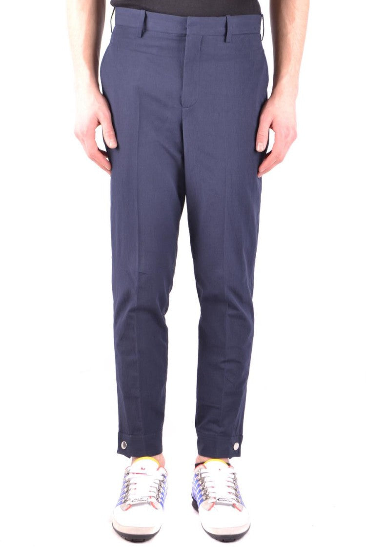 Neil Barrett Navy Trousers With Subtle Logo