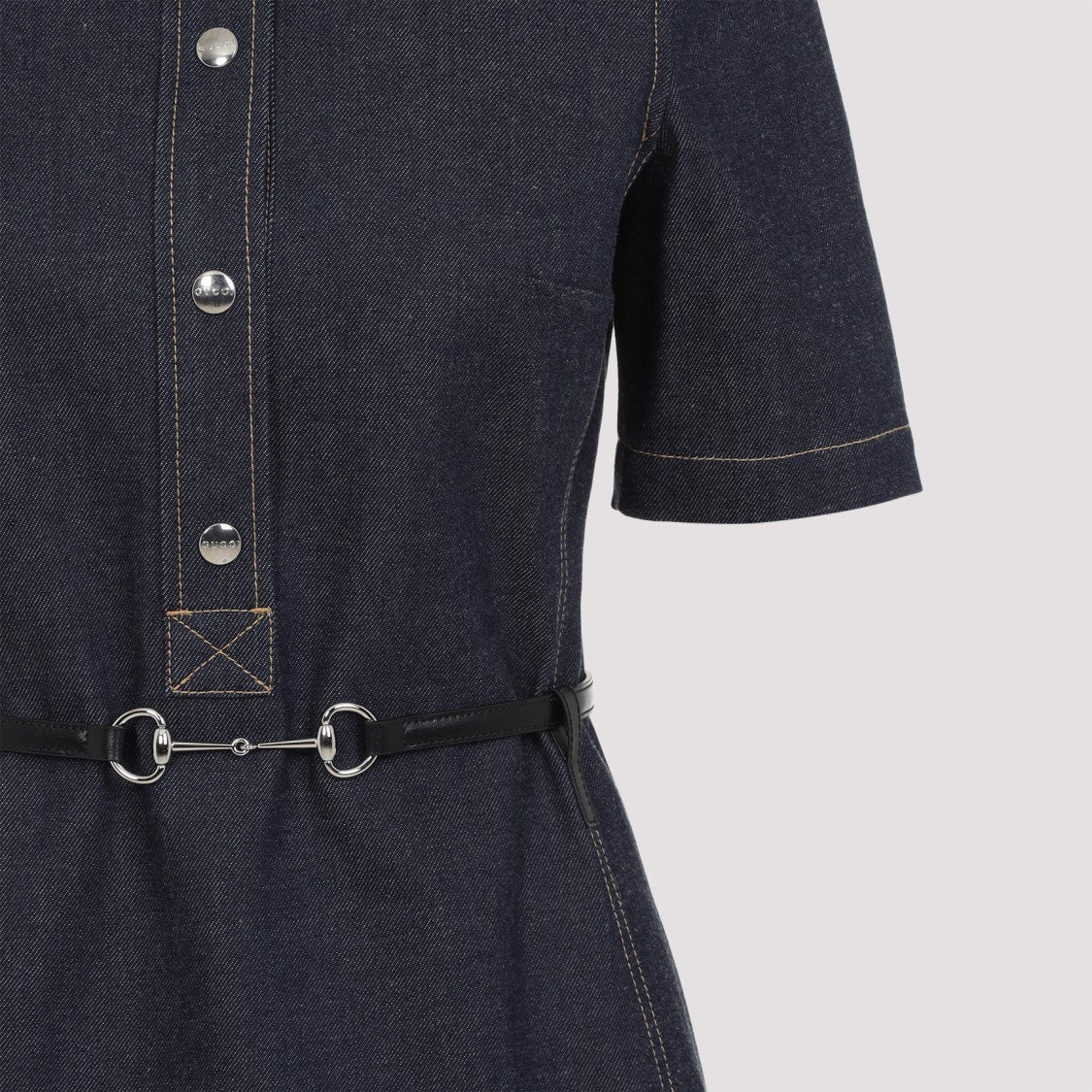 Gucci Gancio Dark Blue Cotton Mini Dress