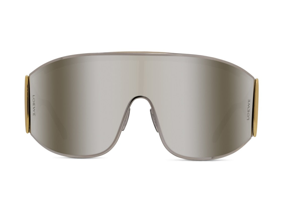 Loewe Gold Lw40202u Futuristic Mirrored Shield Sunglasses