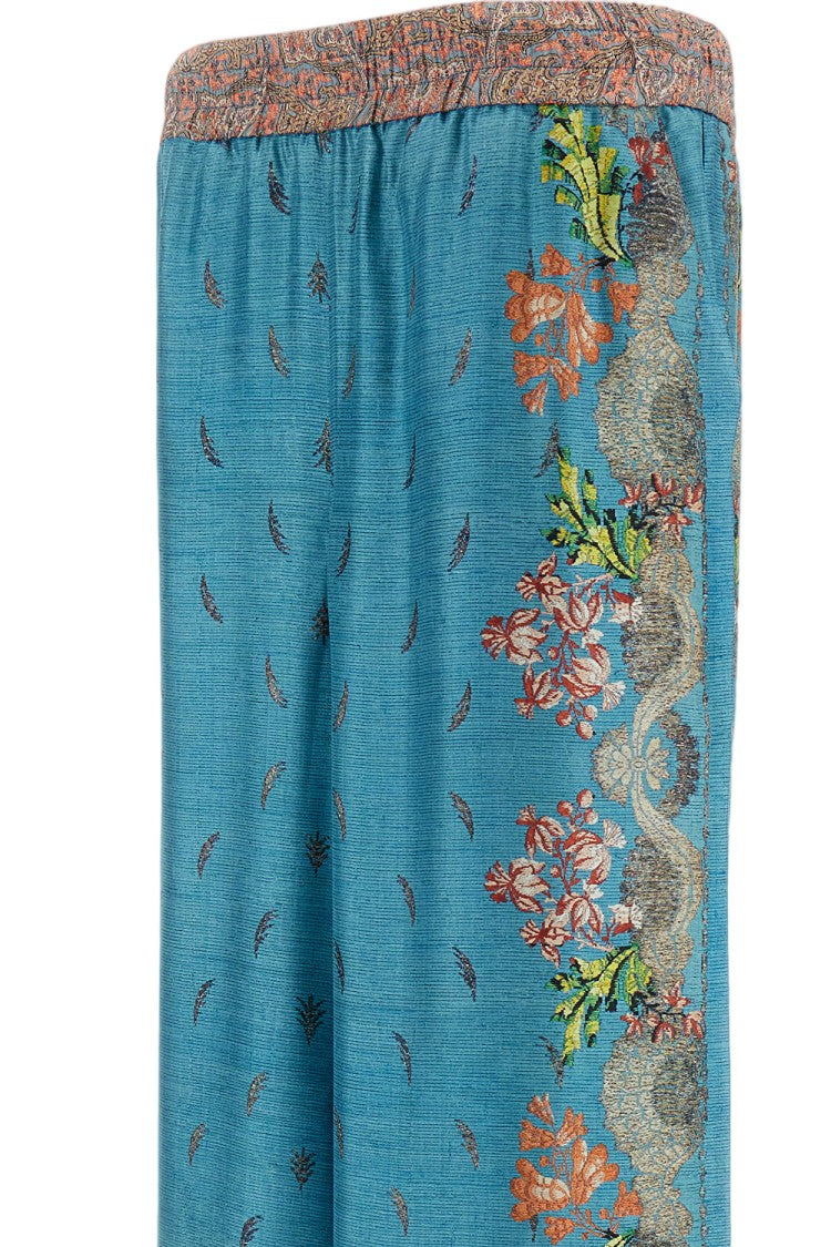 Pierre-Louis Mascia Multicolor Printed Silk Palazzo Trousers