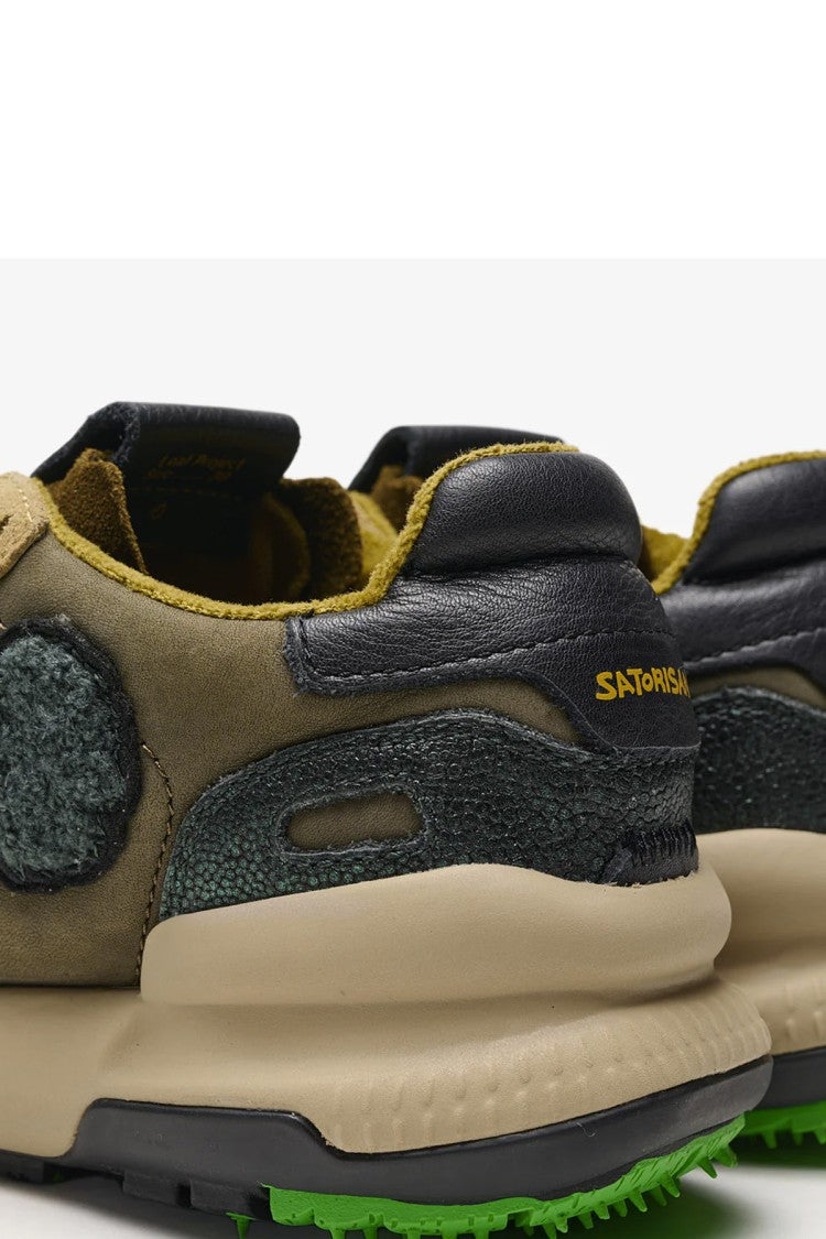 Satorisan Green Leather Low-Top Sneakers