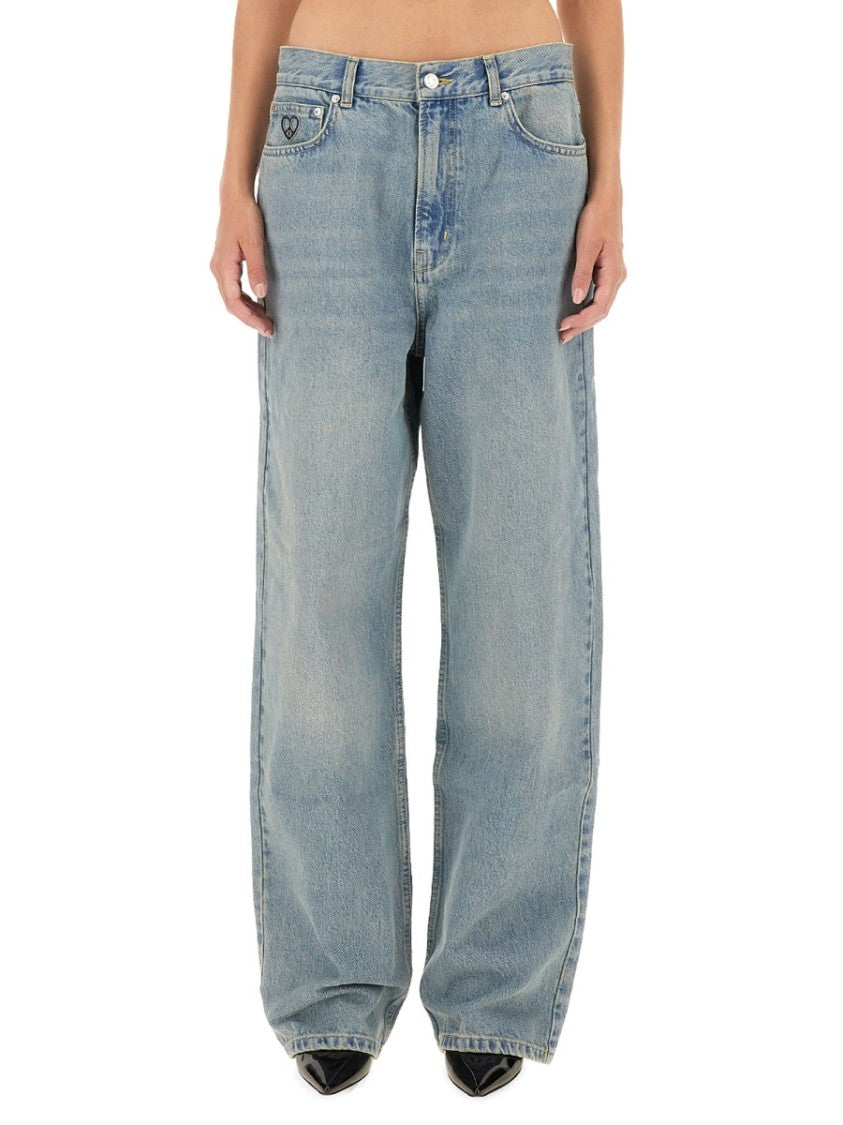 Moschino Relaxed Wide-Leg Denim Pants