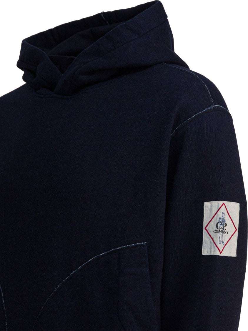 C.P. Company Indigo Sweatshirt With Adjustable Hood