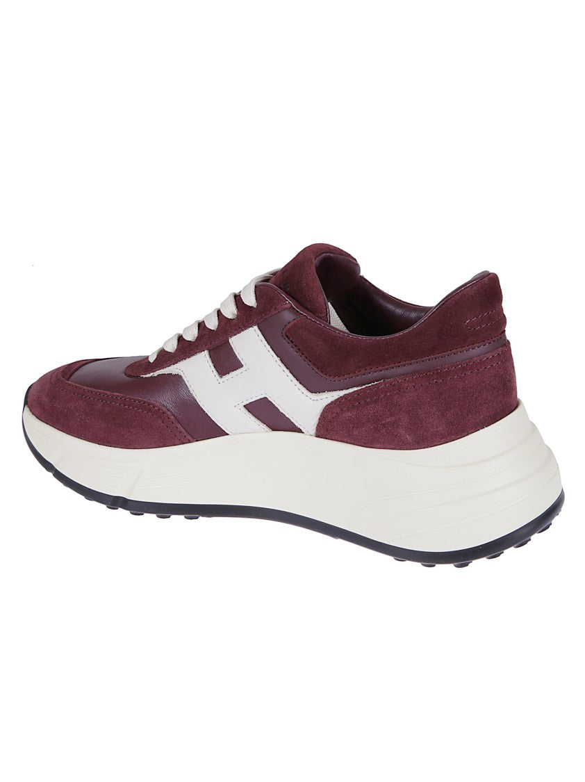 Hogan Burgundy Suede And Nappa Sneakers