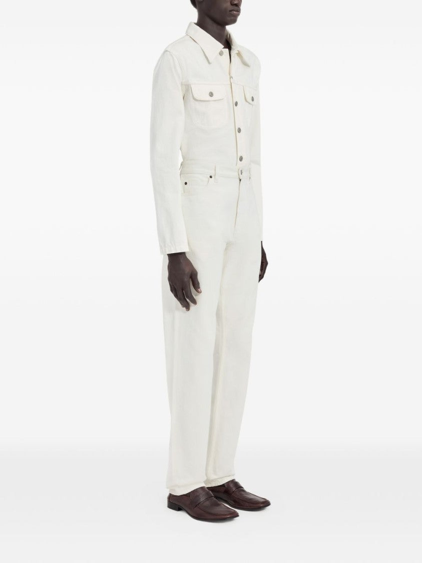 Mm6 By Maison Margiela White Back Stitch Cotton Jeans