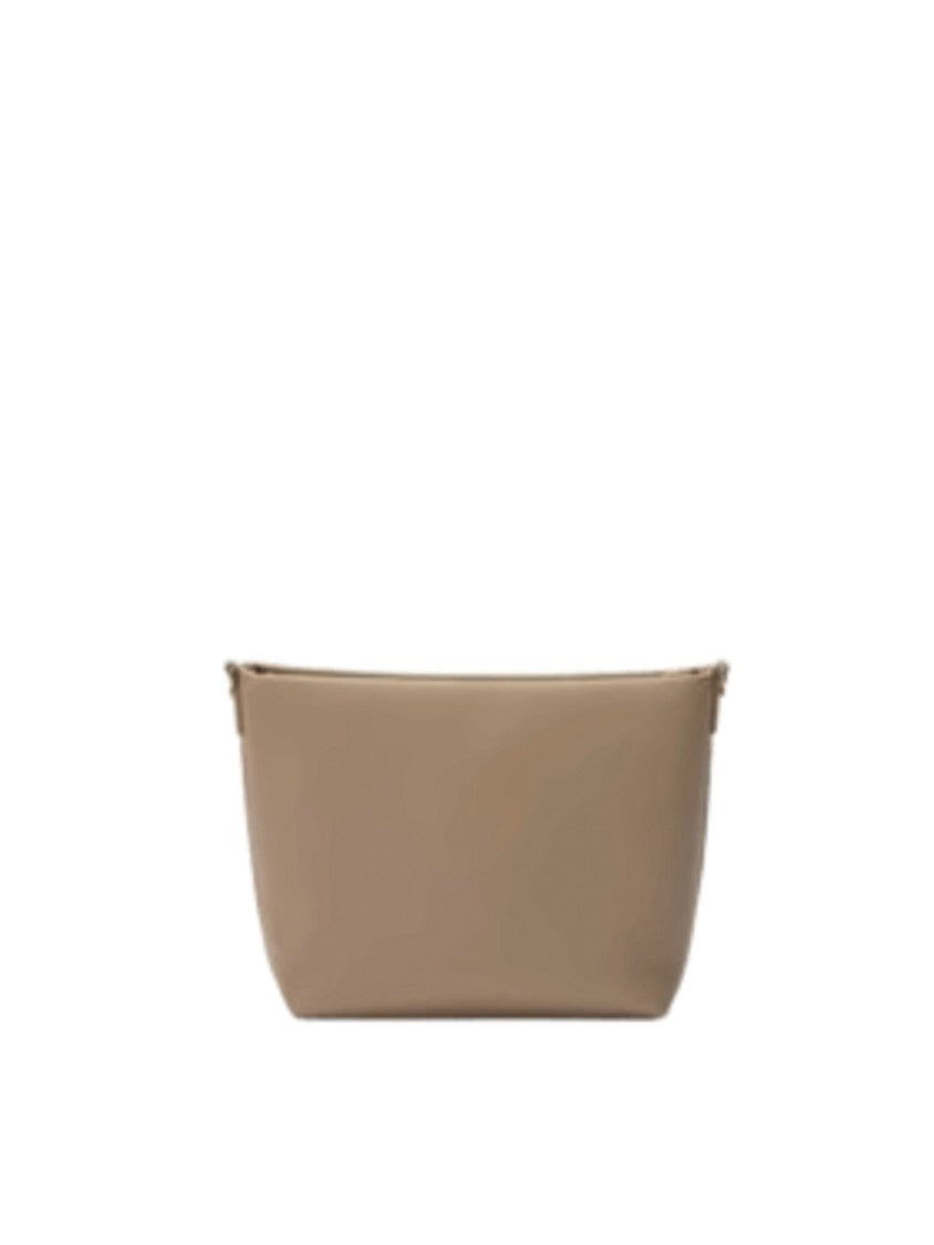 Mc2 Saint Barth Structured Brown Textured Leather Shoulder Bag