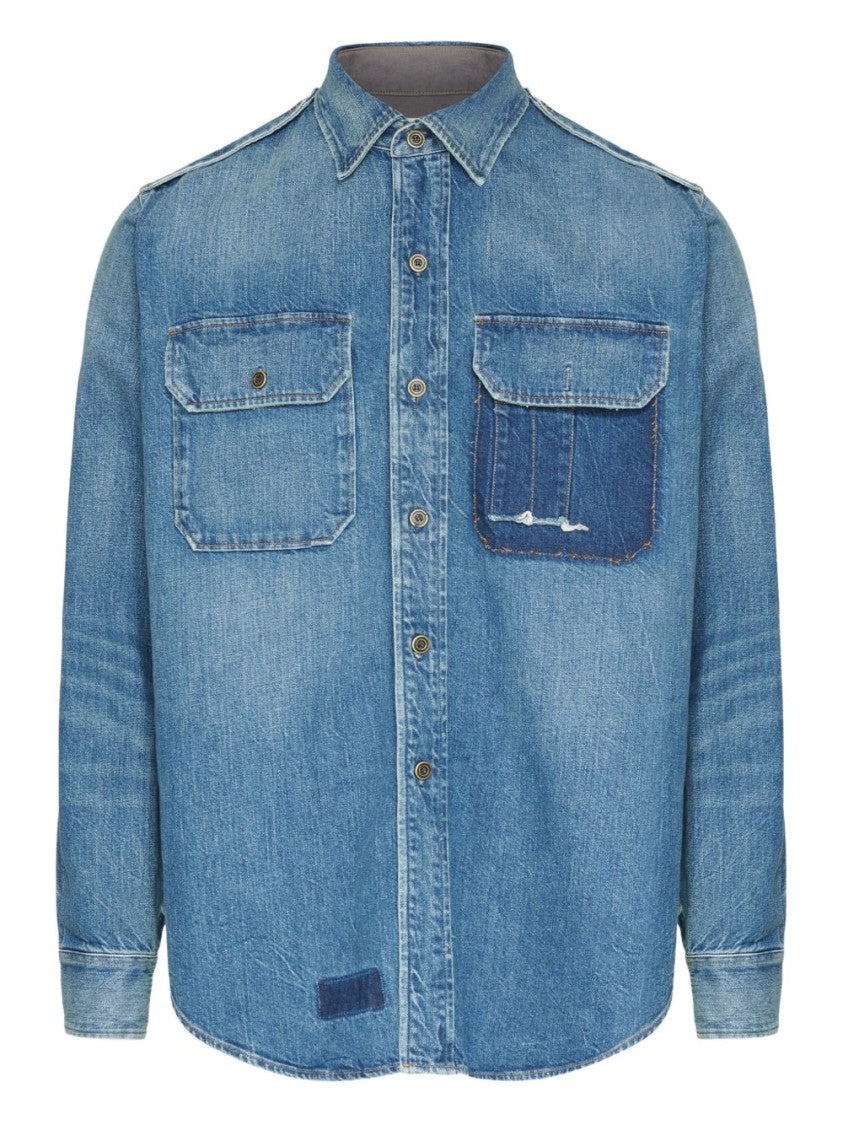Maison Margiela Denim Shirt With Button-Down Front And Chest Pockets