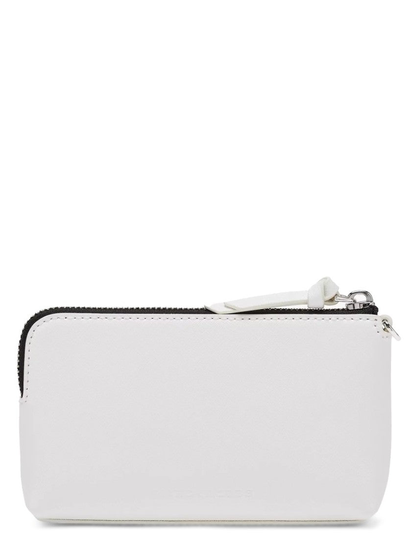 Marc Jacobs Black Textured Leather Top Zip Wristlet Pouch