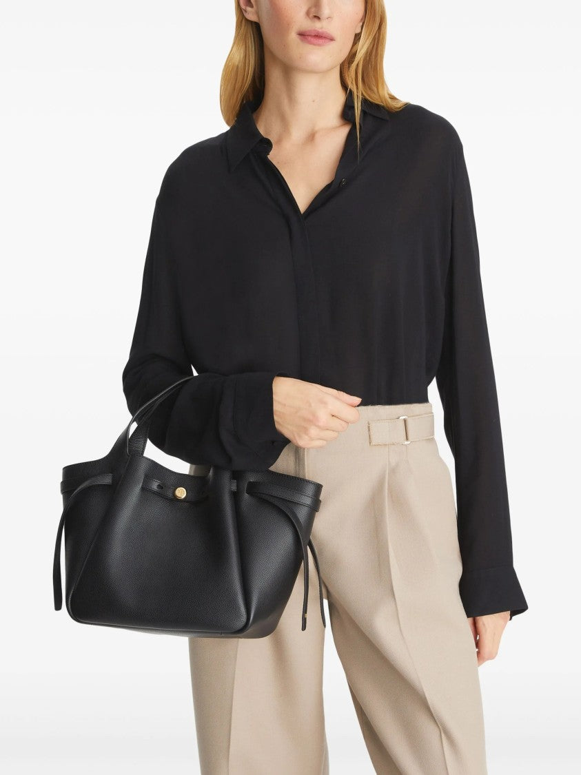 Tory Burch Black Romy Small Textured Leather Tote Bag