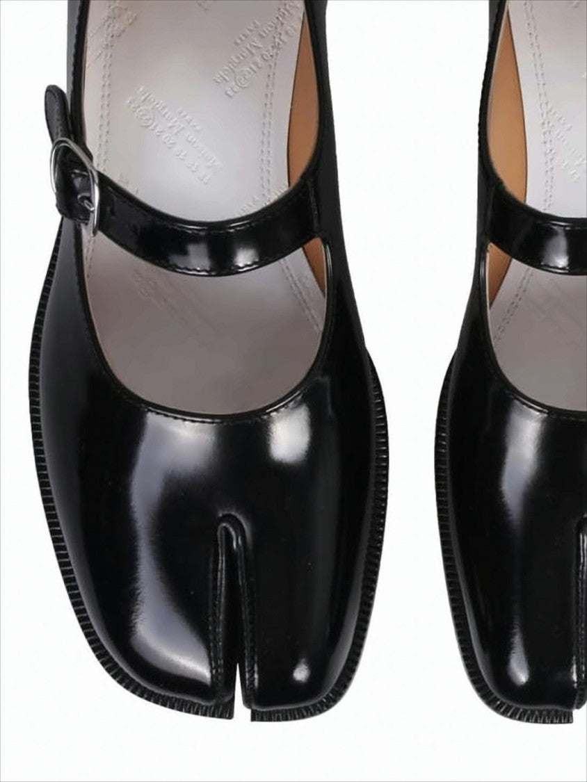 Maison Margiela Glossy Black Split-Toe Flats