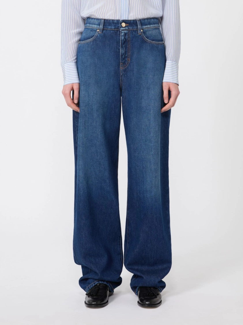Max Mara Wide-Leg Denim Jeans With High Waist