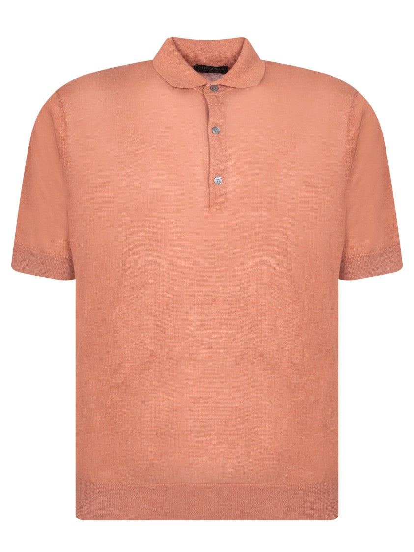 Dell'oglio Pink Polo Shirt With Classic Collar
