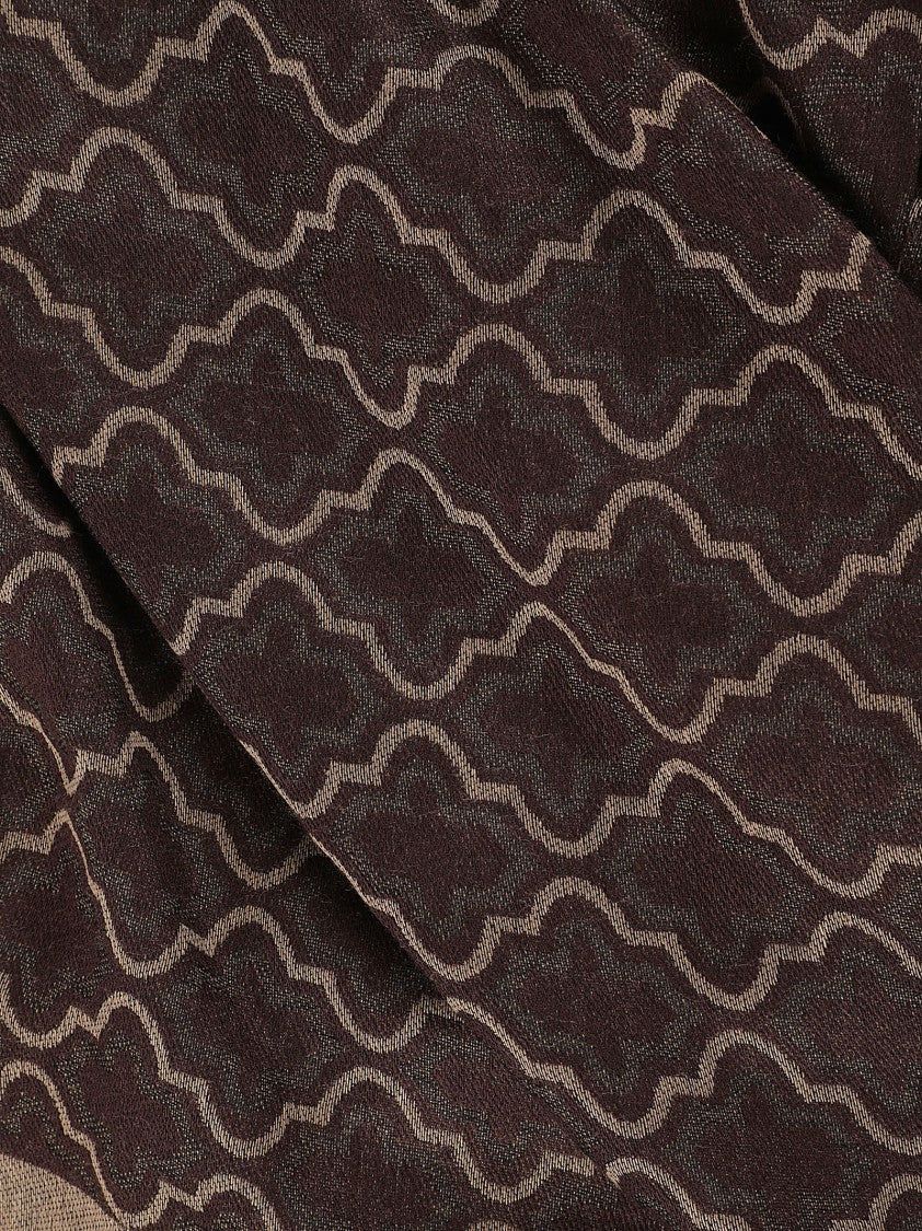 Emporio Armani Rectangular Geometric Pattern Viscose-Blend Scarf