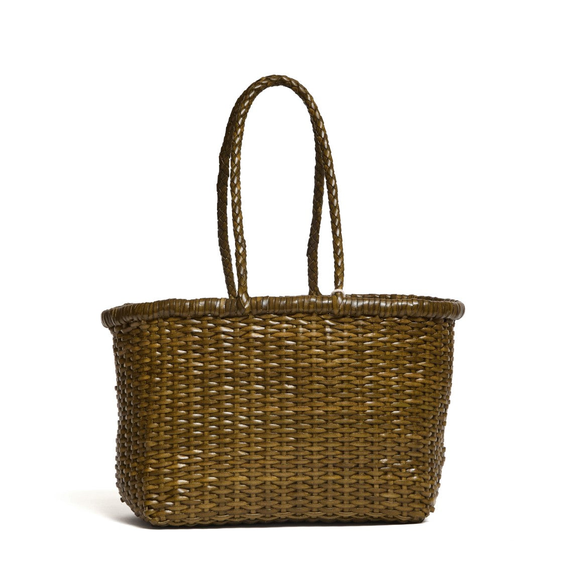 Dragon Diffusion Basket Weave Small Woven Leather Tote Bag