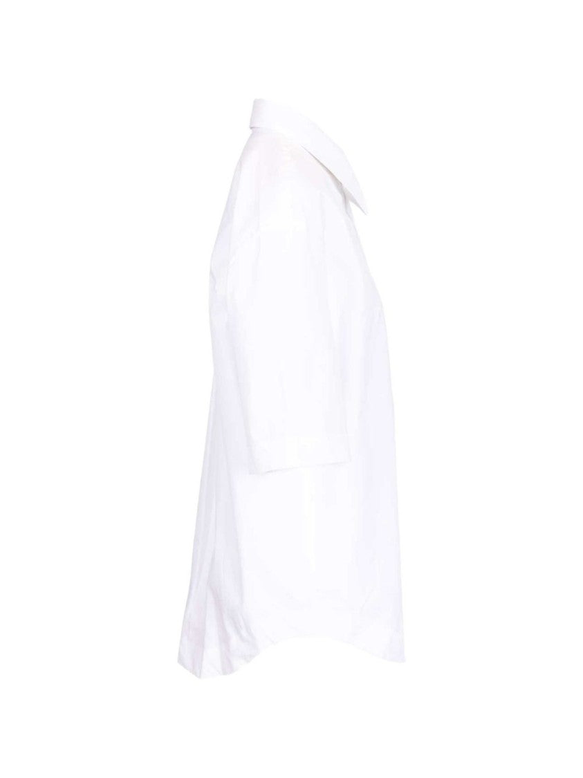 Ami Paris Short-Sleeved Cotton Shirt With Classic Collar And Patch Pocket