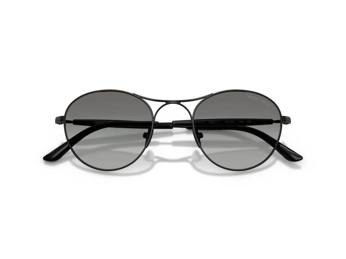 Giorgio Armani 0Ar6177 Double Bridge Steel Round Sunglasses