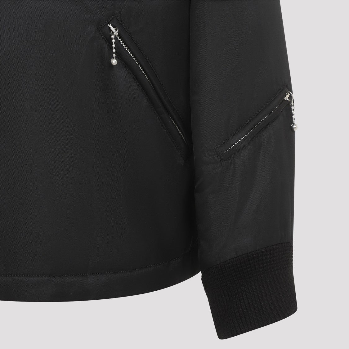 Mm6 By Maison Margiela Black Stand-Up Ribbed Collar Jacket