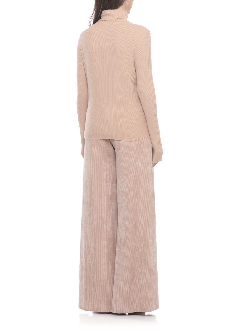 D. Exterior Pink Wool Sweater