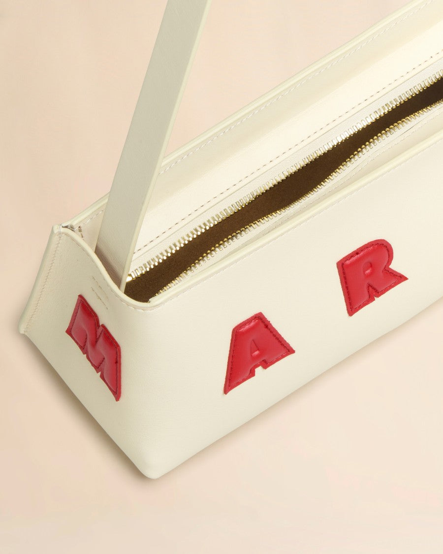 Marni Cream Museo Baguette Leather Shoulder Bag
