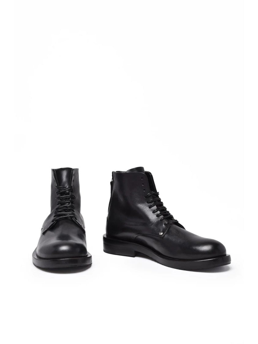 Ernesto Dolani Black Leather Zip Ankle Boots