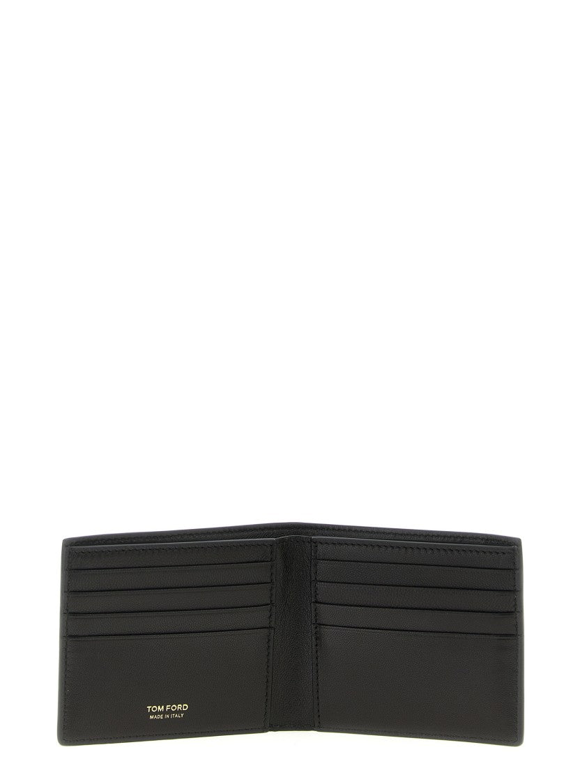 Tom Ford Bifold Wallet In Shiny Crocodile Print Leather