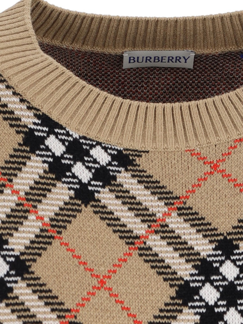 Burberry "Check" Crewneck Sweater – Beige