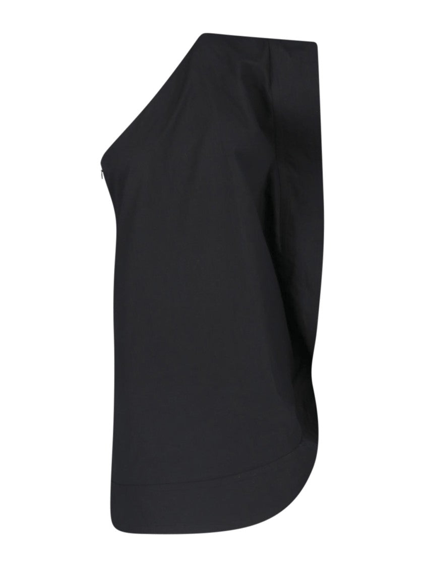 Stella Mccartney Black Asymmetrical One-Shoulder Cotton Dress