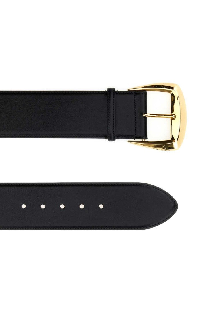 Alexander Mcqueen Black Leather Belt
