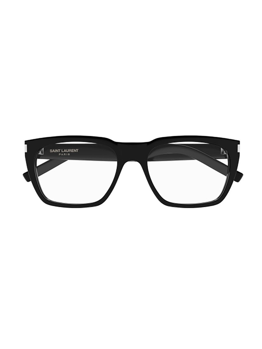 Saint Laurent Angular Black Acetate Eyewear Frames With Glossy Finish