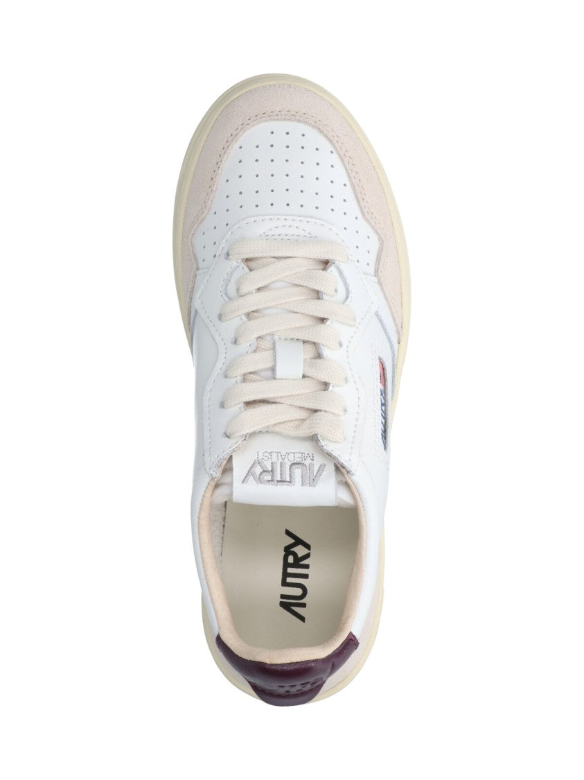 Autry Low-Top Leather Sneakers With Suede Overlays