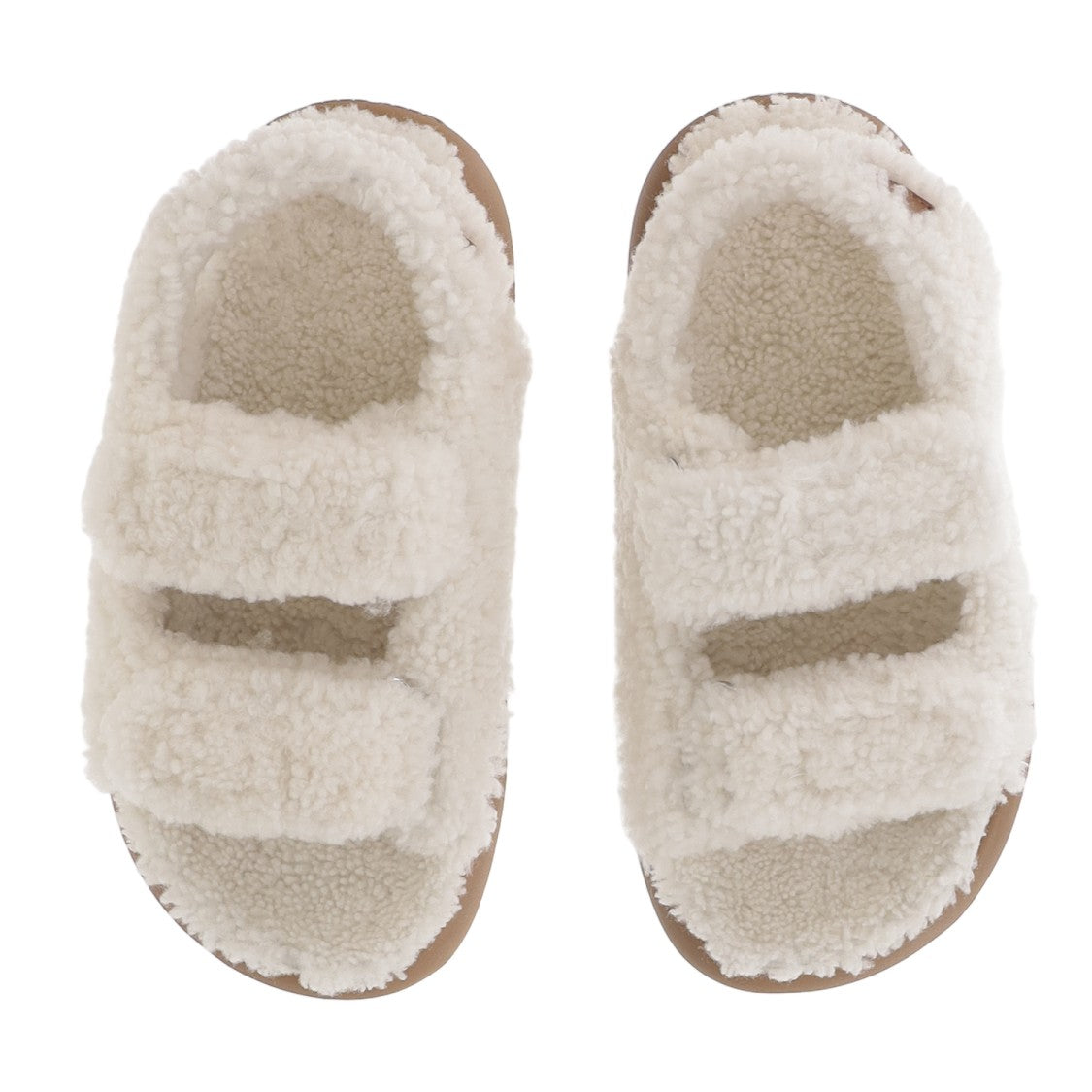 Moon Boot Shearling Sandals With Dual Adjustable Straps