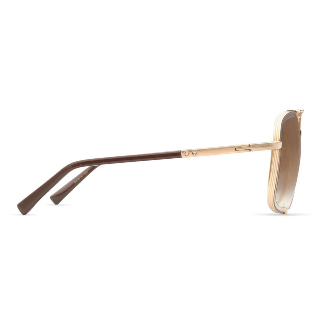 Dita Mach-Five Bold Oversized Square Sunglasses With Metallic Gold Finish