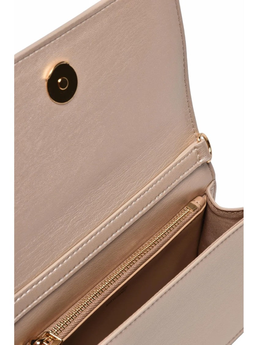 Love Moschino Beige Polyurethane Chain Crossbody Bag