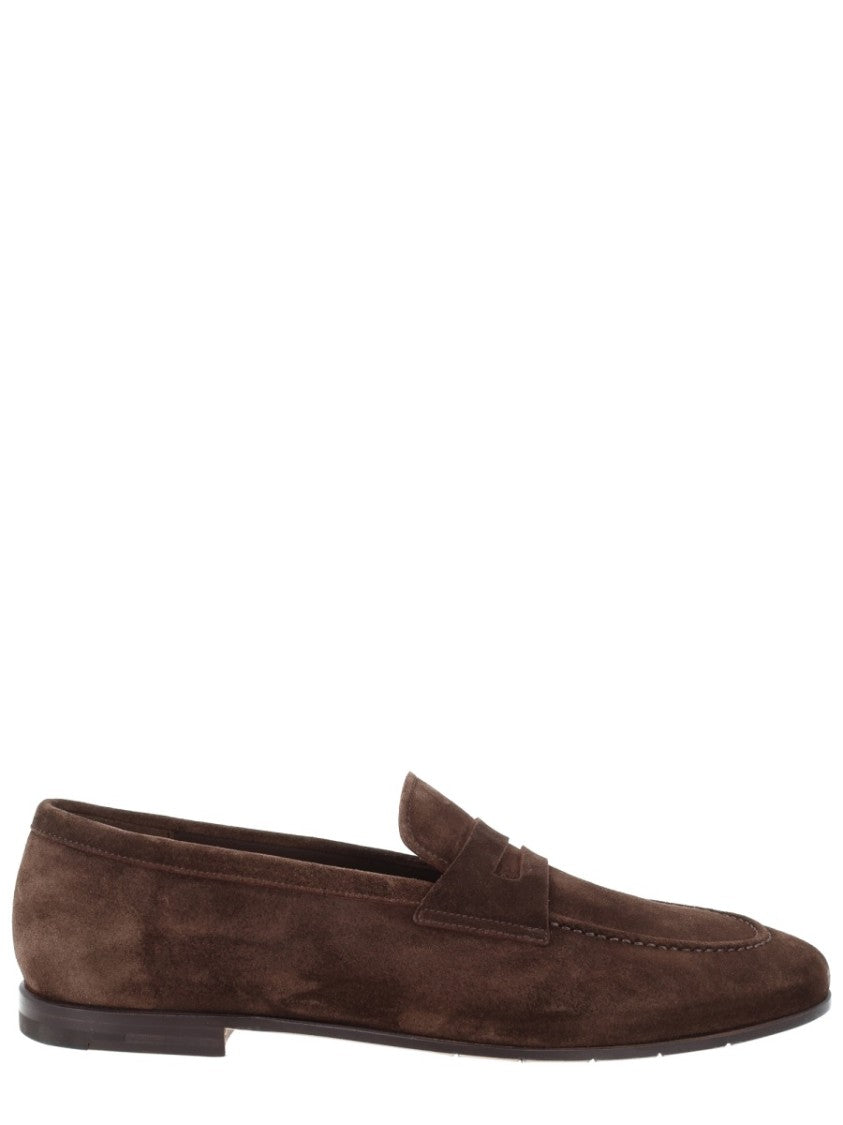 Premiata Brown Suede Rounded Toe Loafers